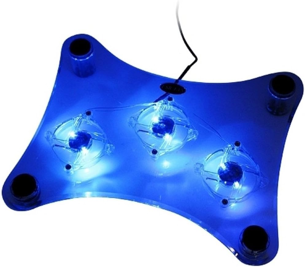 ThreeH USB Fan Laptop Cooling Pad with 3 Fans & Blue LED Lights