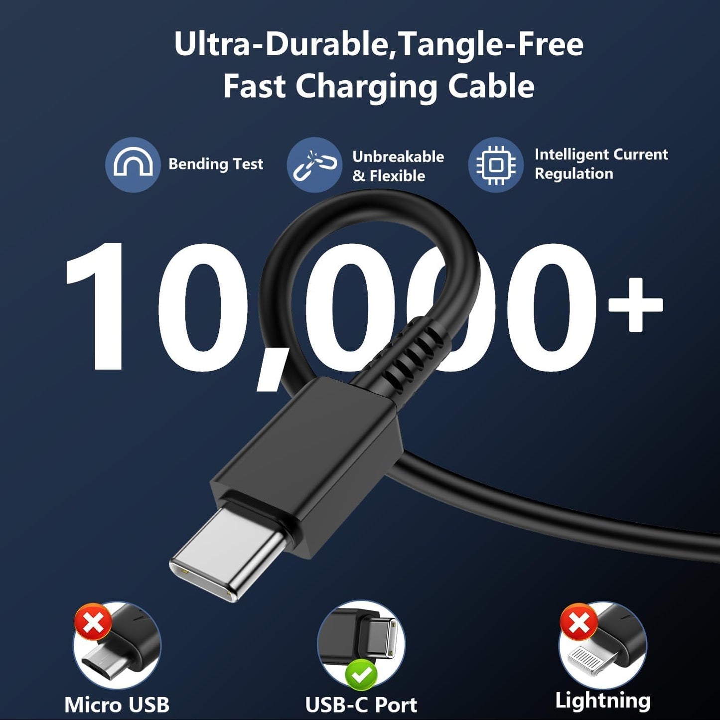 weiship65W USB C Charger for Samsung S26Ultra,3Port GaN TypeC Wall Charger | 100W PD Type C Multi Port Super Fasting Charging Block Adapter&6FT Cable for Samsung Galaxy S26 Ultra/25,iPhone 17/16，MacBook