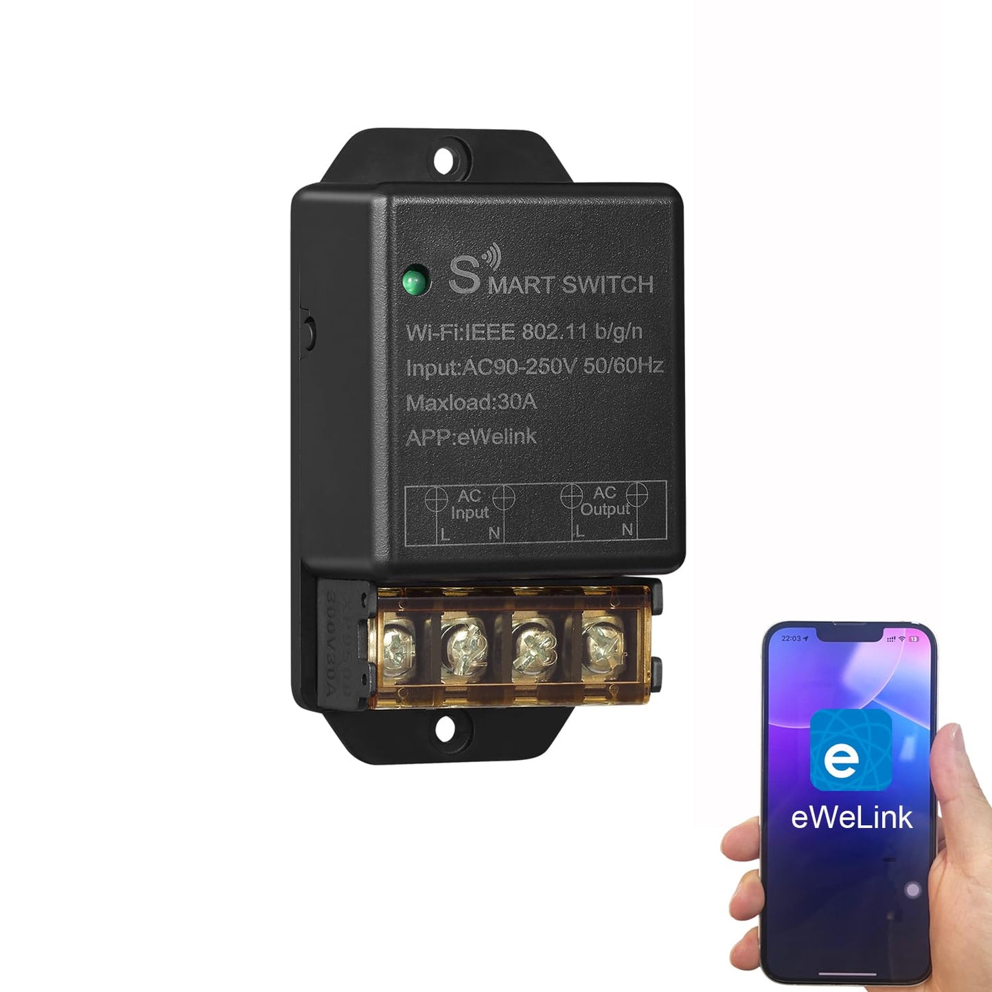 30A High Power WiFi Wireless Smart Switch | DIY Relay Module for Smart Home Automation, ewelink APP remote control, Timer, Works with Amazon Alexa & Google Home