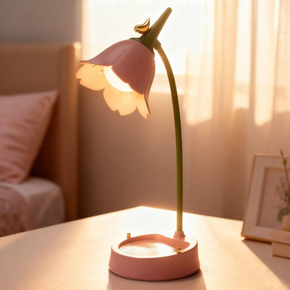 magical JD LED Desk Lamp Cordless Table Light Adjustable Gooseneck Dimmable Touch Rechargeable Battery Eye-Caring Night Light for Kids,Mini Cute Lamp for College Dorm Bedroom Reading