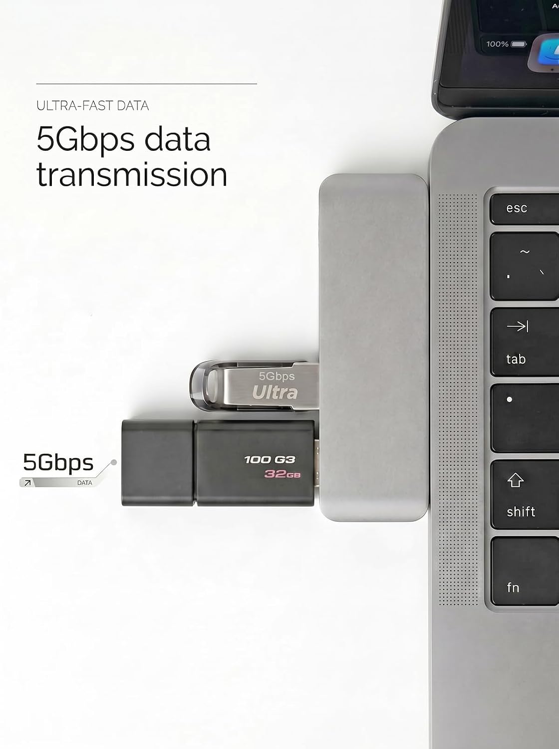 USB-C Hub for MacBook Neo/Pro/Air, MacBook Dock with 4k60Hz,1Type c 2USB3.0