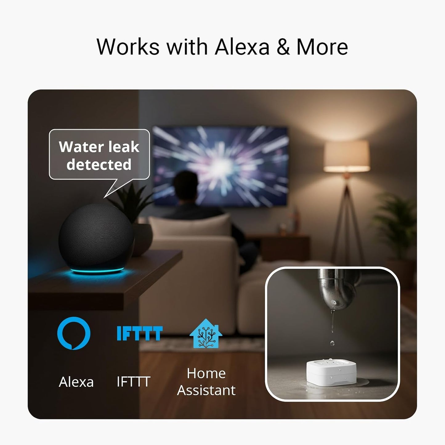 YoLink Water Leak Starter Kit: Hub + 4 Leak Sensor 1 (Silent), LoRa Long-Range, App/SMS/Email Alerts, D2D Offline Triggers, 2 AAA Up to 5-Year Battery, Compatible with Alexa/IFTTT/Home Assistant