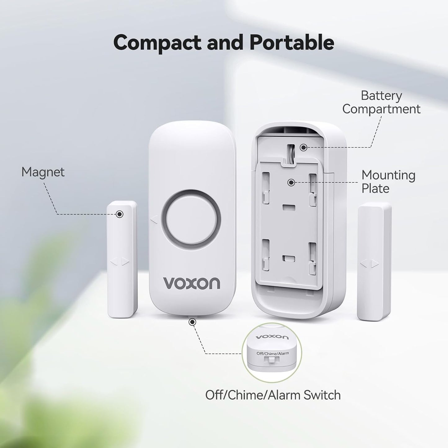 Door Window Alarm for Kids Safety, VOXON Door Alarm for Home Security Personal Security Window Alarms Sensor Burglar Door Alarm for Home, Cars, Sheds, Caravans DIY Kit Pack of 4