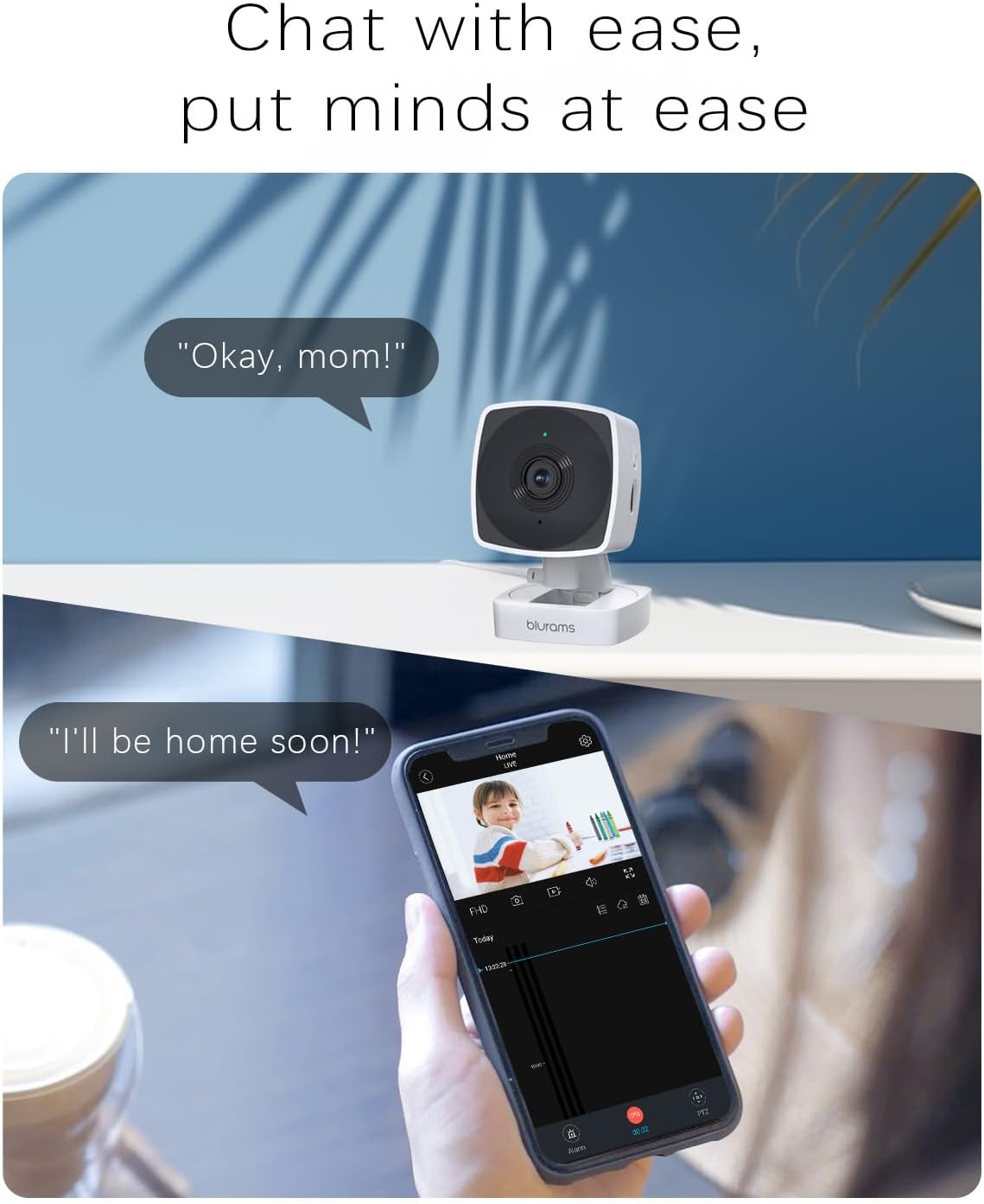blurams Window Cameras for Home Security 5G&2.4G, 2K Security Camera Indoor, Pet Camera with Phone App, Indoor Camera w/AI Motion Detection, Compatible with Alexa, 2Pack