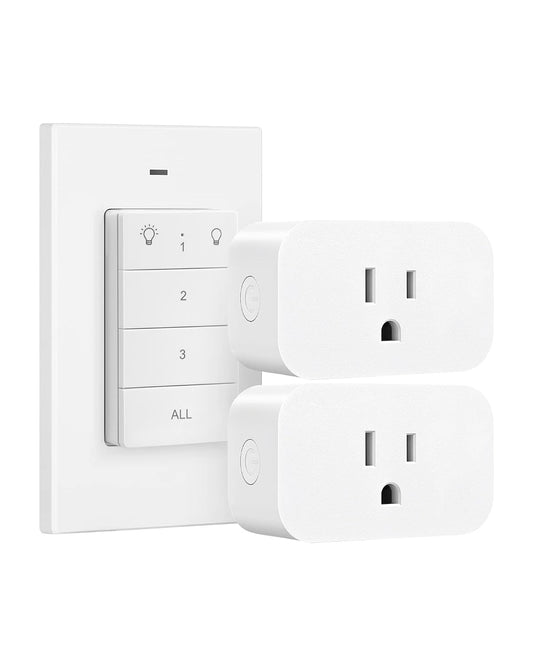 DEWENWILS Remote Control Outlet, 1 Magnetic Remote and 2 Outlets | 100FT Range, 125V 60Hz 15A, 1875W, No Wiring, Programmable Remote Light Switch for Lamps, Fans, Household Appliance