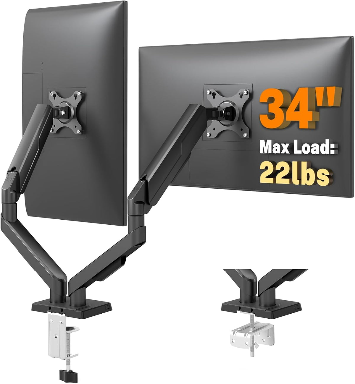 5Rcom Dual Monitor Stand for 17-34 Inch Computer Screens