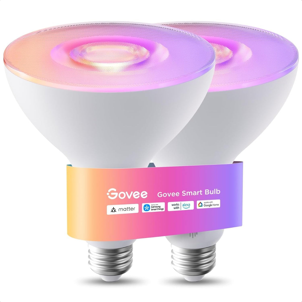 Govee Par38 Flood Light Bulbs, 1300Lm Smart Flood Light Outdoor 2-Pack