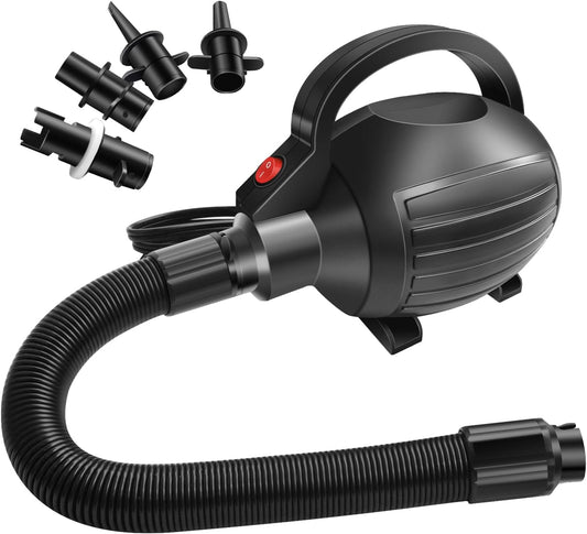 600W Electric Air Pump for Inflatable Gymnastics Mat | 110-120V AC Air Mattress Quick Fill Inflator Deflator Pump, Portable for Pool Floats/Air Bed/Gymnastics/Gym,4 Nozzles