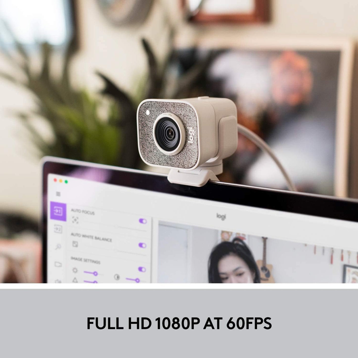 Logitech StreamCam - White - 1080P HD 60fps Streaming Webcam (Renewed)