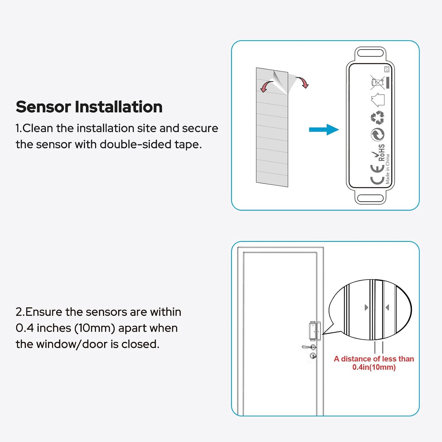 Wireless Sensor Switch Outlet Kits,100 Ft No-Wire Mini Door Sensor Switch Control Plug to Auto Turn On/Off Electrical Devices,15A/1875W for Light, Holiday Decoration, Fan