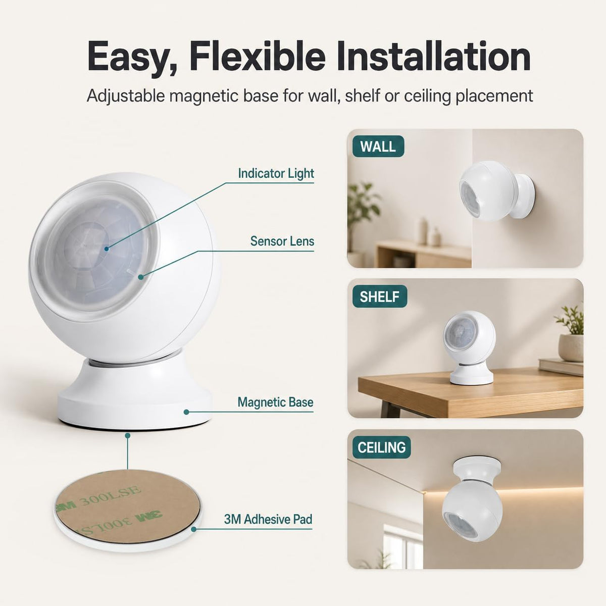 Zigbee Human Presence Sensor, Battery-Powered, Zigbee Hub Required