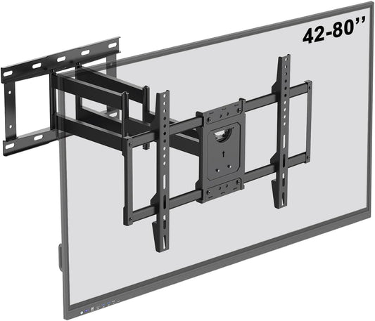 ZANUZDU Outdoor TV Mount,Full Motion Articulating Arm Can Tilts and Swivels, Weatherproof Rust Proof for 42 to 80 inch Indoor and Outdoor TVs,Max VESA 600x400, Holds Up to 176 lbs