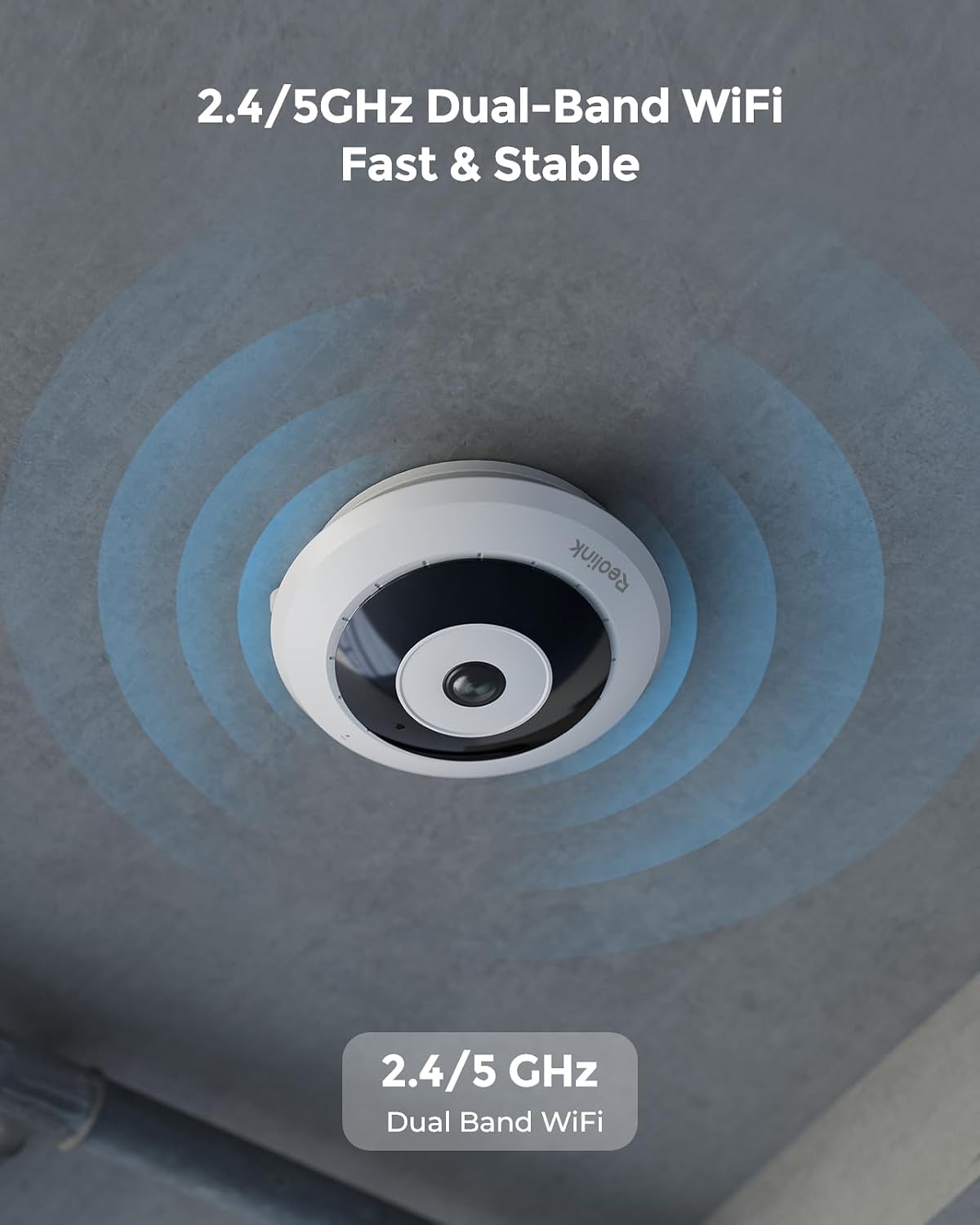 REOLINK WiFi Security Fisheye Camera, 2K+ 6MP 360° Panorama, 2.4/5GHz WiFi