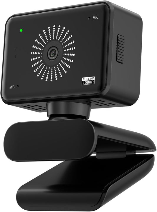 Webcam for PC, 1080P Full HD USB Webcam with Privacy Cover & Built-in Microphone, Plug and Play Computer Web Camera for Video Conference Online Class Live Streaming Video Calling (1080P)