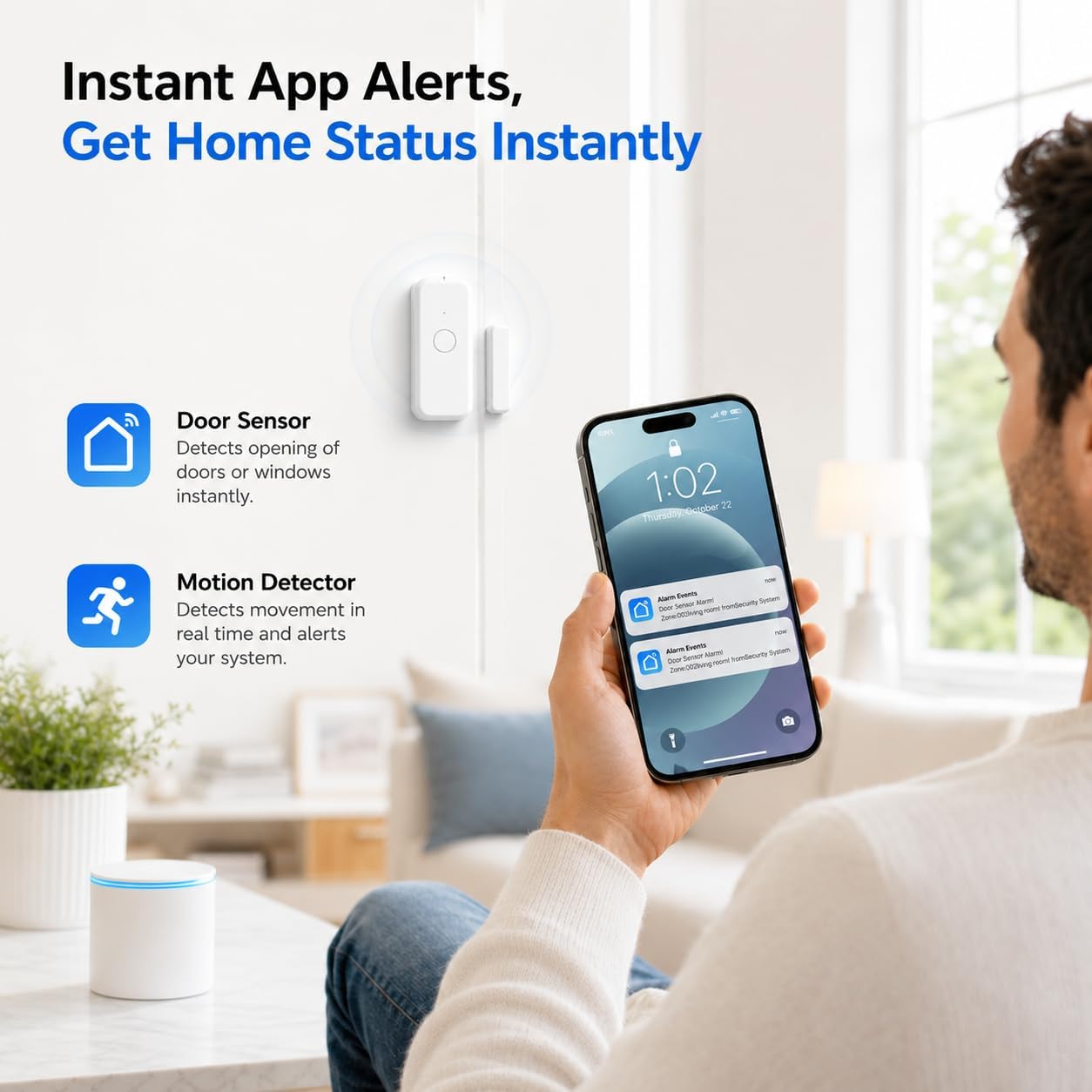Wireless Home Security System WiFi/4G Home Alarm System with Phone APP Alert | Voice Control | No Subscription Fees | 24/7 Monitoring | Alexa Compatible