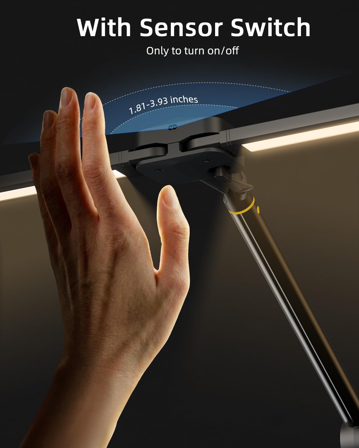 Desk Ring Light with Stand, Sensor Switch Dual Light Head