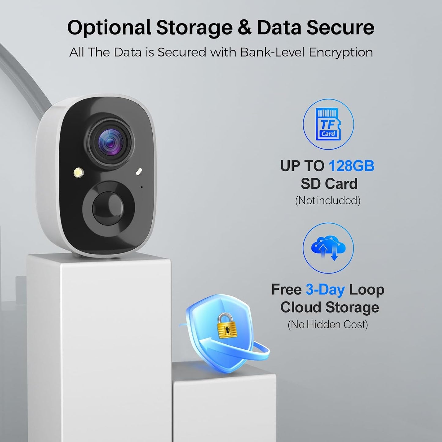 Security Cameras Wireless Outdoor Indoor, 2K Battery Powered WiFi Camera for Home Security, AI Motion Detection, Color Night Vision, IP66 Weatherproof, 2-Way Talk, Siren Alarm, SD/Cloud Storage