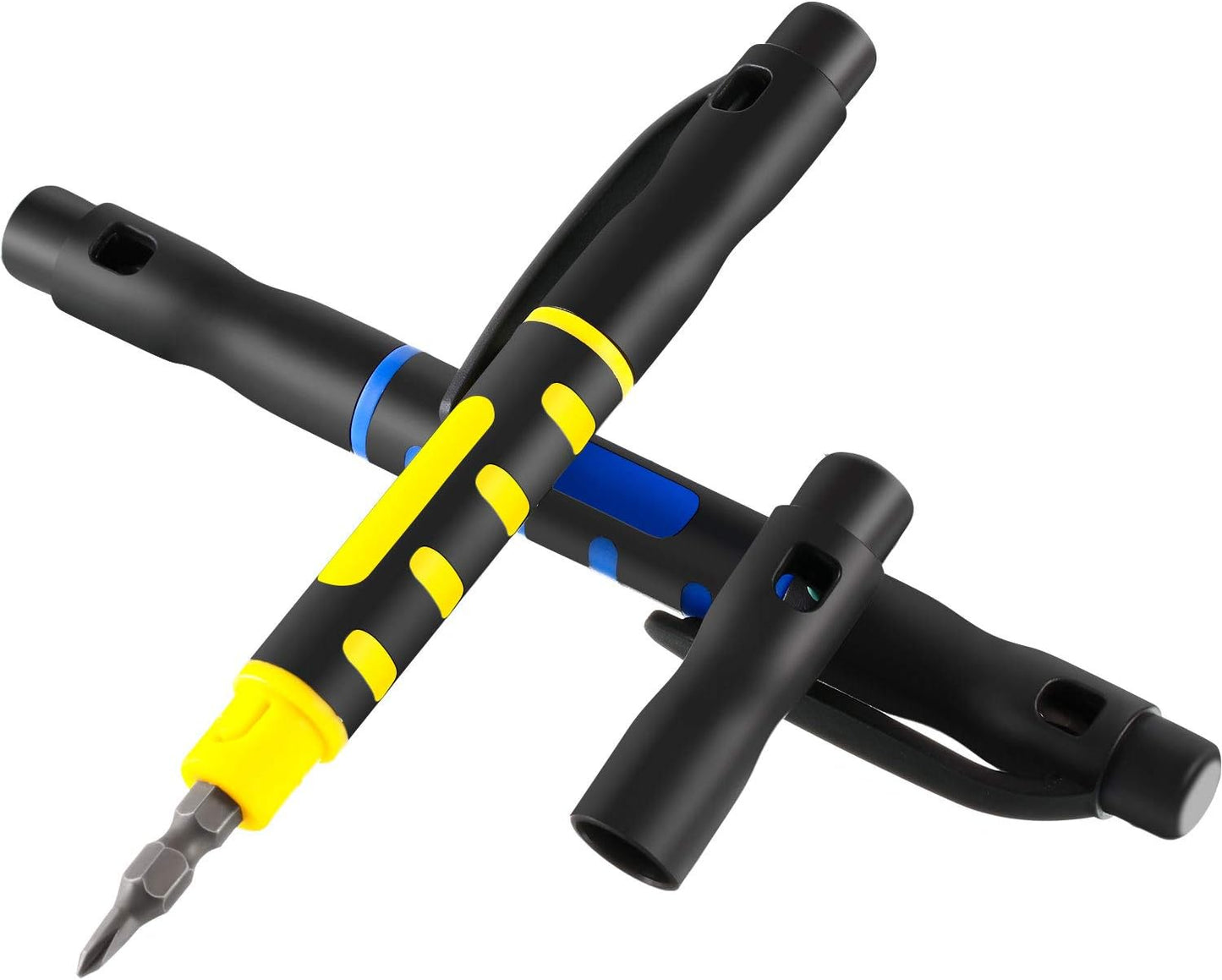 Mudder 4 Pieces Pocket Screwdriver 4 in 1 Multipurpose Portable Crossing Flathead Pen Screwdriver for Repairing