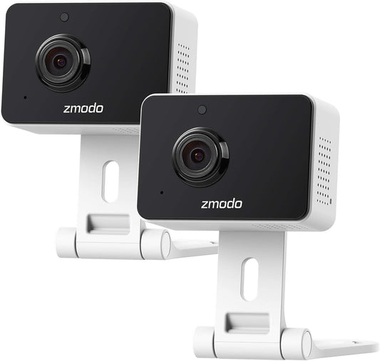Zmodo 1080p Mini WiFi Pet Camera Two-Way Audio Smart Home Camera with Night Vision, Compatible with Alexa & the Google Assistant (2 Pack)