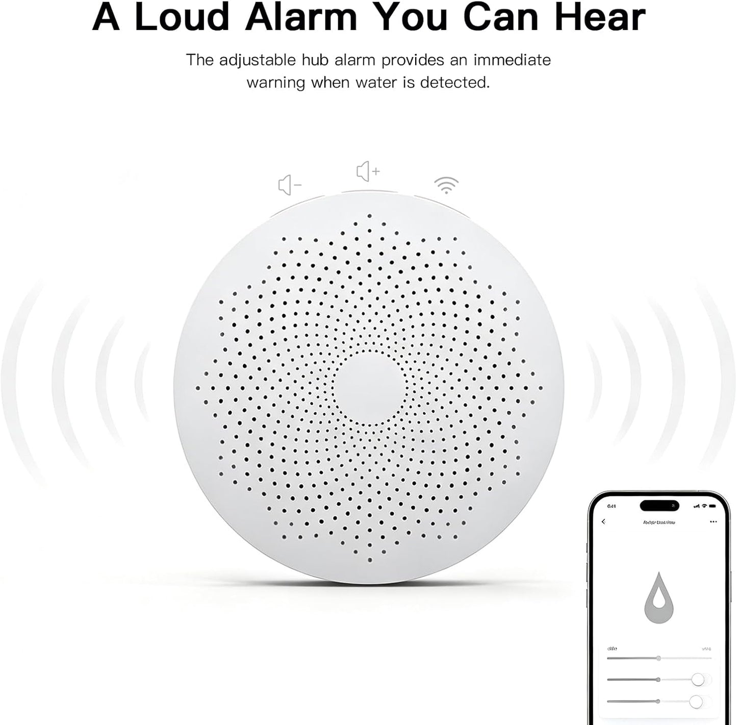 WiFi Water Leak Detector with Flexible Probes for Home, Hub & 3 Water Sensors, App Alerts, Loud Hub Alarm, 330FT Range, Alarm for Basement, Water Heater, Washing Machine & Under Sink