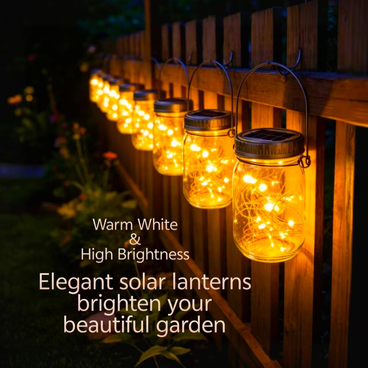 Cooo 12 Pack Gifts for Him Her Solar Lanterns Outdoor Waterproof Upgraded Crystal Glass Solar Mason Jar Lights 30 LED 215% Larger SolarPanel（Just a Little More,Get Double The Delight-Warm White）