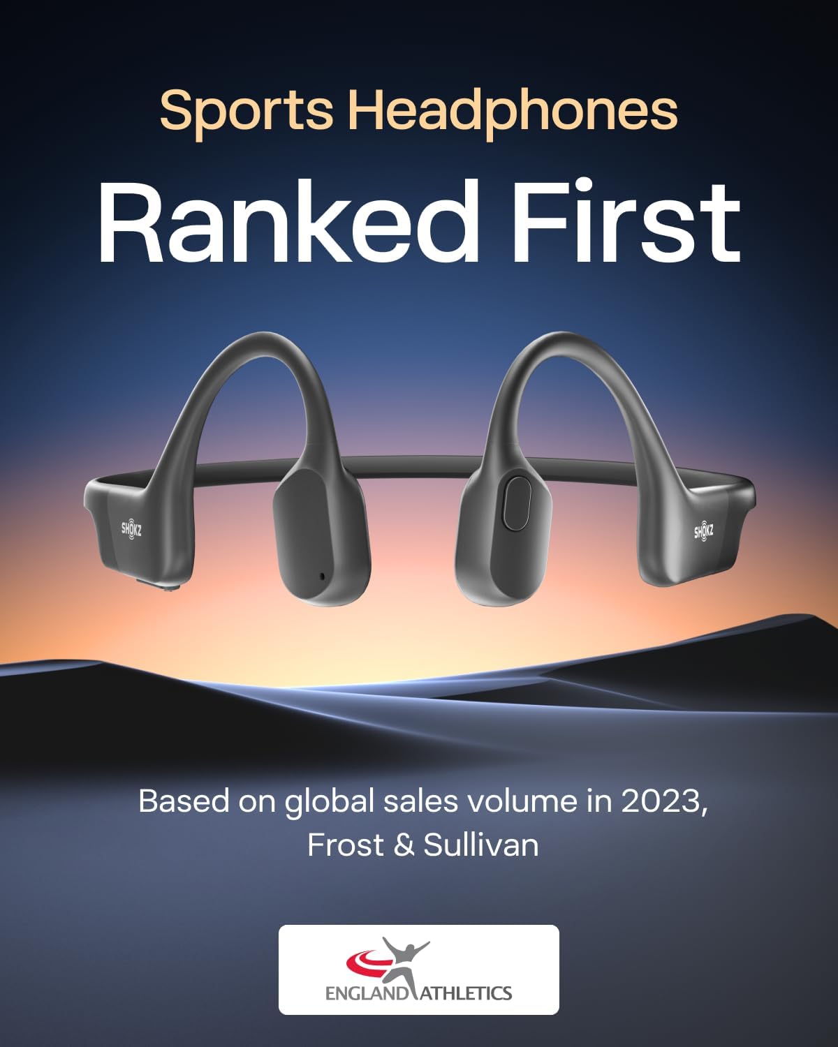 SHOKZ OpenRun with USB-C Charging - Open-Ear Bluetooth Bone Conduction Sport Headphones - Sweat Resistant Wireless Earphones for Workouts and Running - Built-in Mic, with Hair Band - Standard - Black