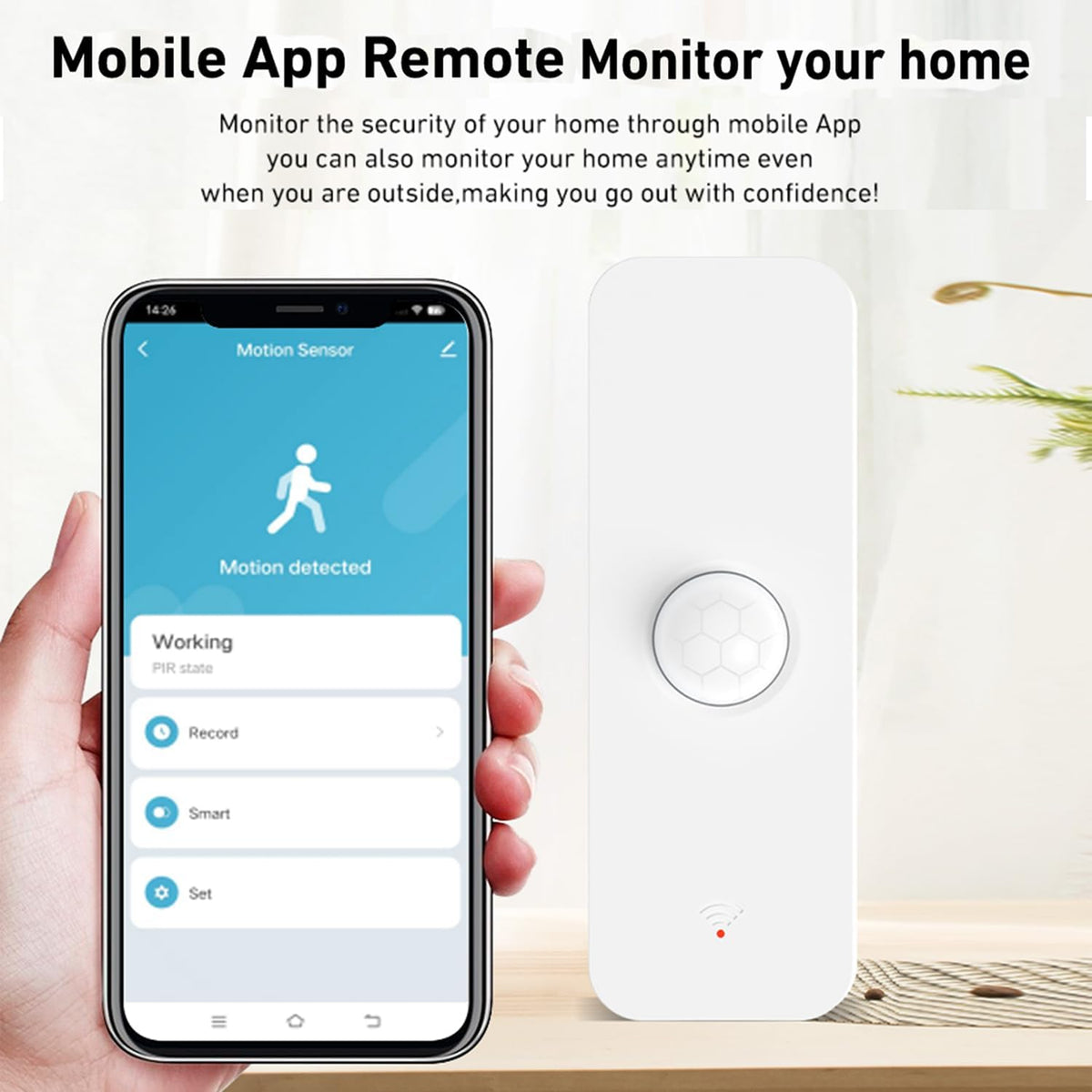 4-Pack WiFi PIR Motion Sensor: Smart Motion Detector with App Notification Alerts, Wireless Contact Sensor for Home Security and Smart Home Automation, No Hub Required, Compatible with Alexa