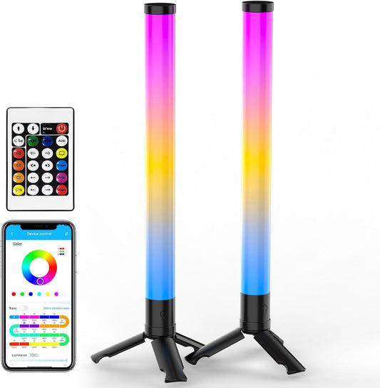 TJOY 360° Smart Light Bars, RGB Game Lights on Desk, TV Backlight with Music Sync, USB Powered LED Light Bar, Mood Lighting for PC, Gaming Room(Black, Plastic Material)