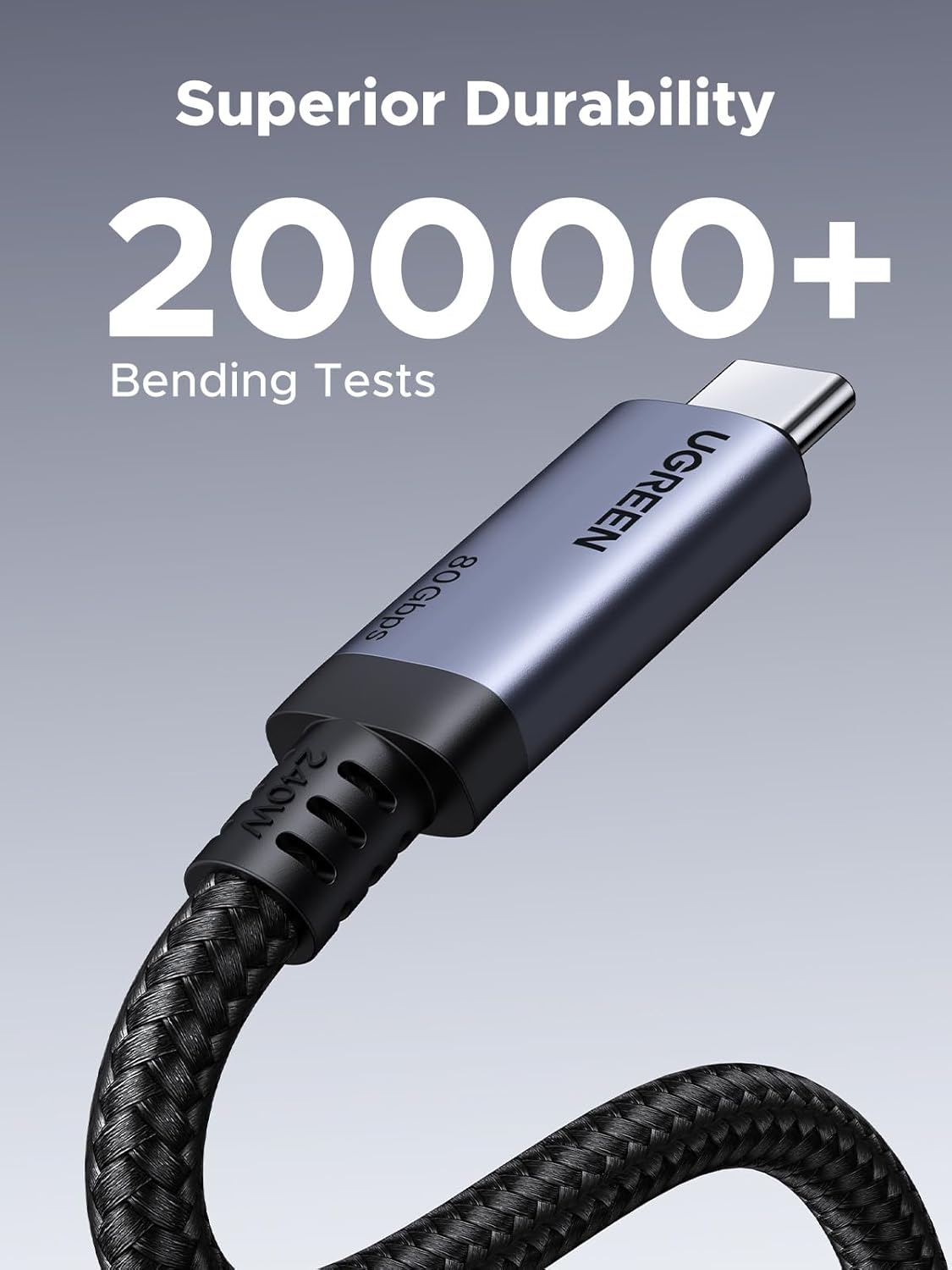UGREEN 240W USB C to USB C Cable for Thunderbolt 5, USB4 Gen4 80Gbps, 3.3ft | For Thunderbolt 5/4/3, iPhone 17/16/15, MacBook Pro/Air, iPad, Galaxy S26/S25/S24, Pixel 10, USB C Monitors, Hubs, Docks