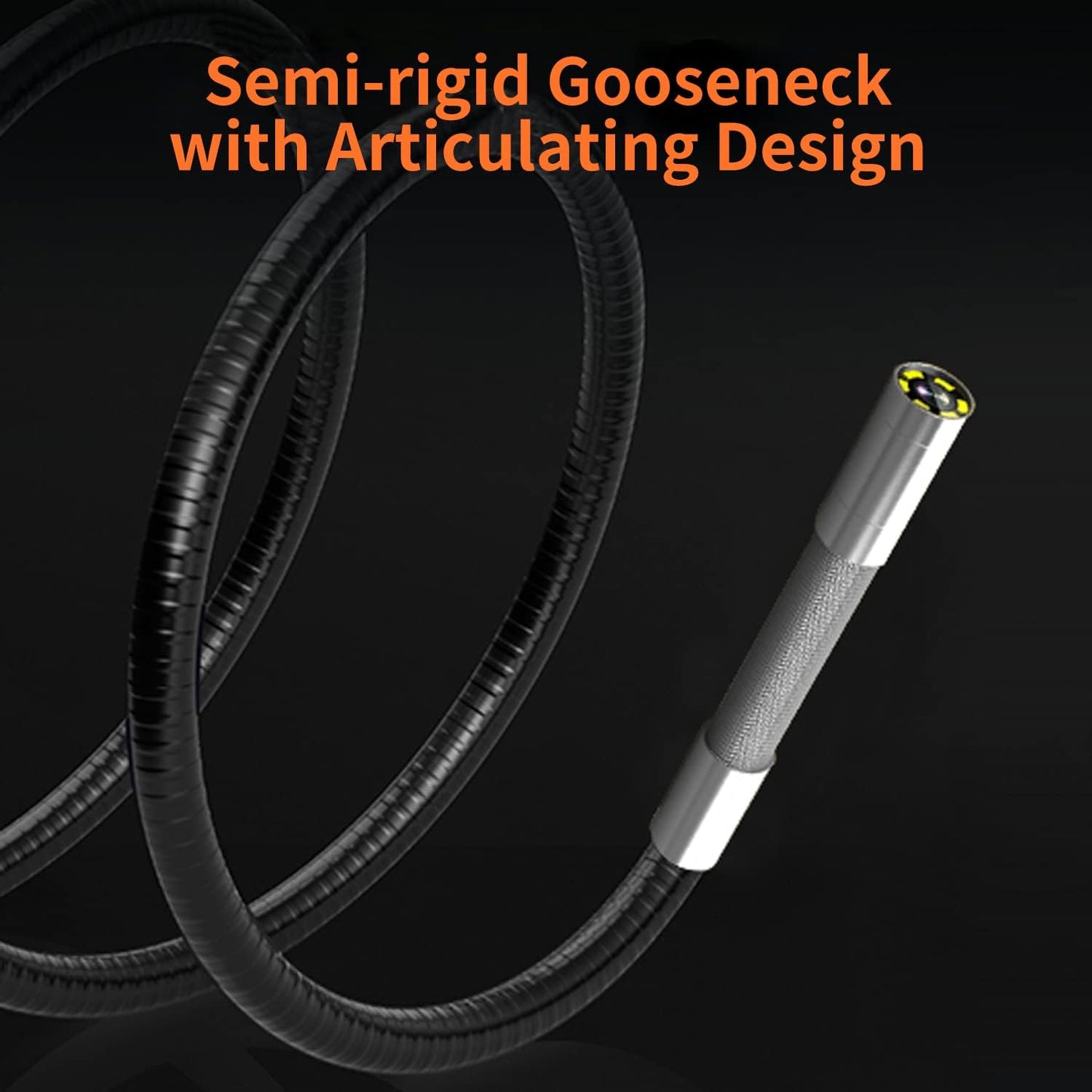 10FT Articulating Borescope with Light, Two-Way Steering Industrial Endoscope Inspection Camera 0.33in Fiber Optic Snake Camera Waterproof for Electriction Wall Pipeline Inspection