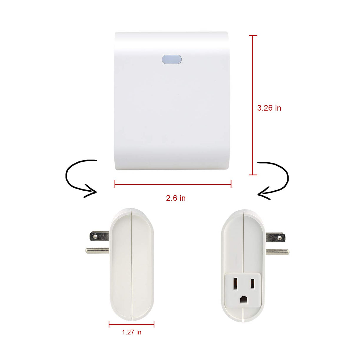 EVA LOGIK Z-Wave Smart Dimmer Outlet, Indoor Plug, Hub Required