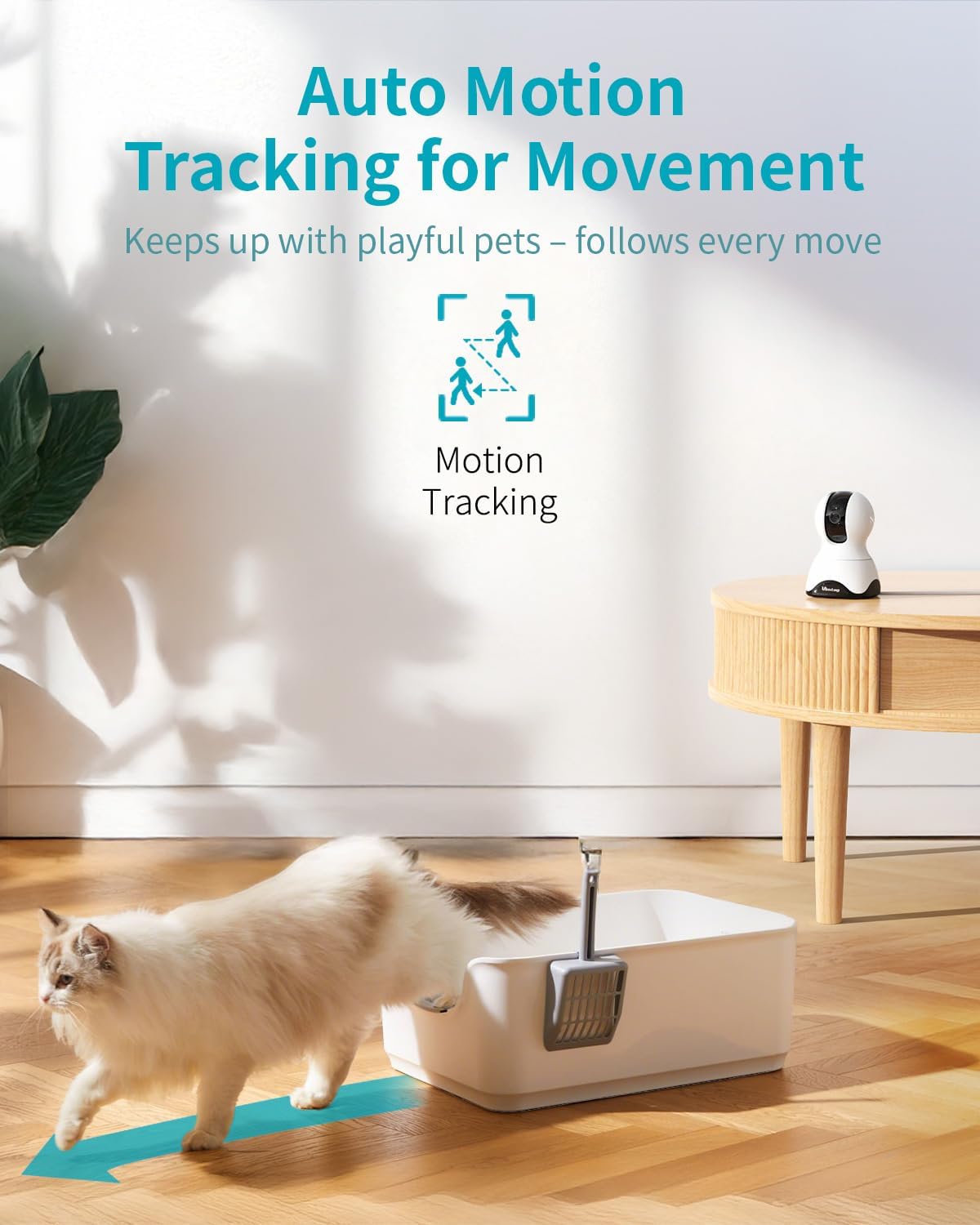 VIMTAG 2.5K 4MP Pan/Tilt Indoor Camera for Pet/Dog/Cat/Baby/Nanny/Home Security with Phone APP, Motion Tracking, Night Vision, 2-Way Audio, AI Detection, 5G/2.4GHz WiFi, Cloud & SD Card, Works w/Alexa
