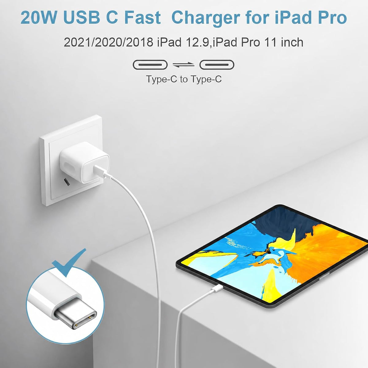 iPhone 18 17 16 15 Charger Fast Charging 3 Pack USB C Charger Block