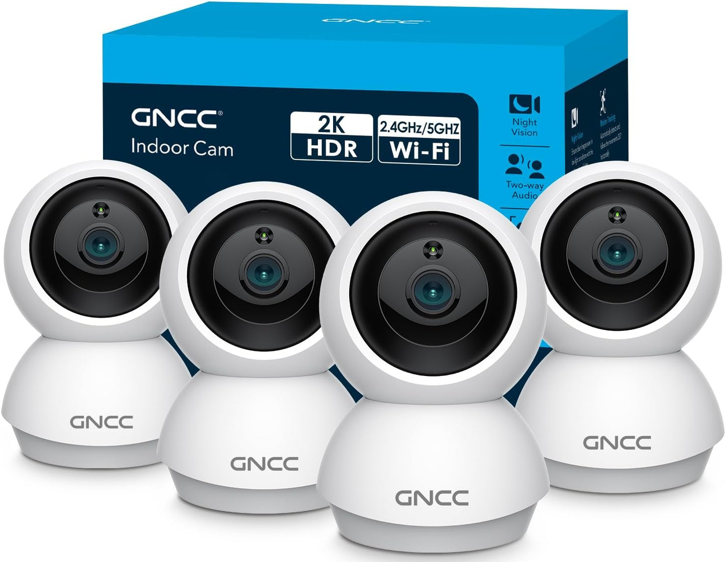 GNCC Cameras for Home Security, 5G WiFi Indoor Camera with 360 Rotate,4 Pack