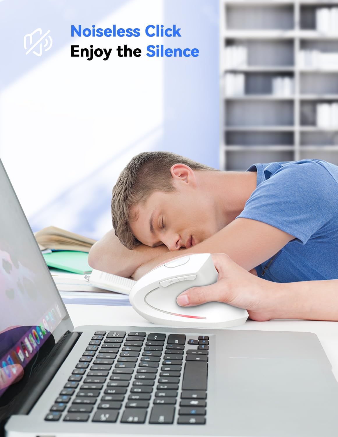 TECKNET Ergonomic Mouse Vertical Wireless with 2.4GHz USB A Receiver
