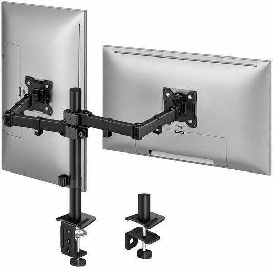 monTEK Dual Monitor Stand for 17-32" Screens, 22 lbs Each