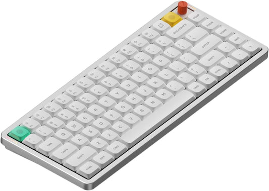 nuphy Air75 V3 Mechanical Keyboard with Knob, White-Red Nano Switches | 75% Low Profile keyboard, Hot-Swap, for Mac, Windows, Bluetooth/2.4GHz/USB-C, Wireless keyboard, RGB Backlit, PBT keycaps
