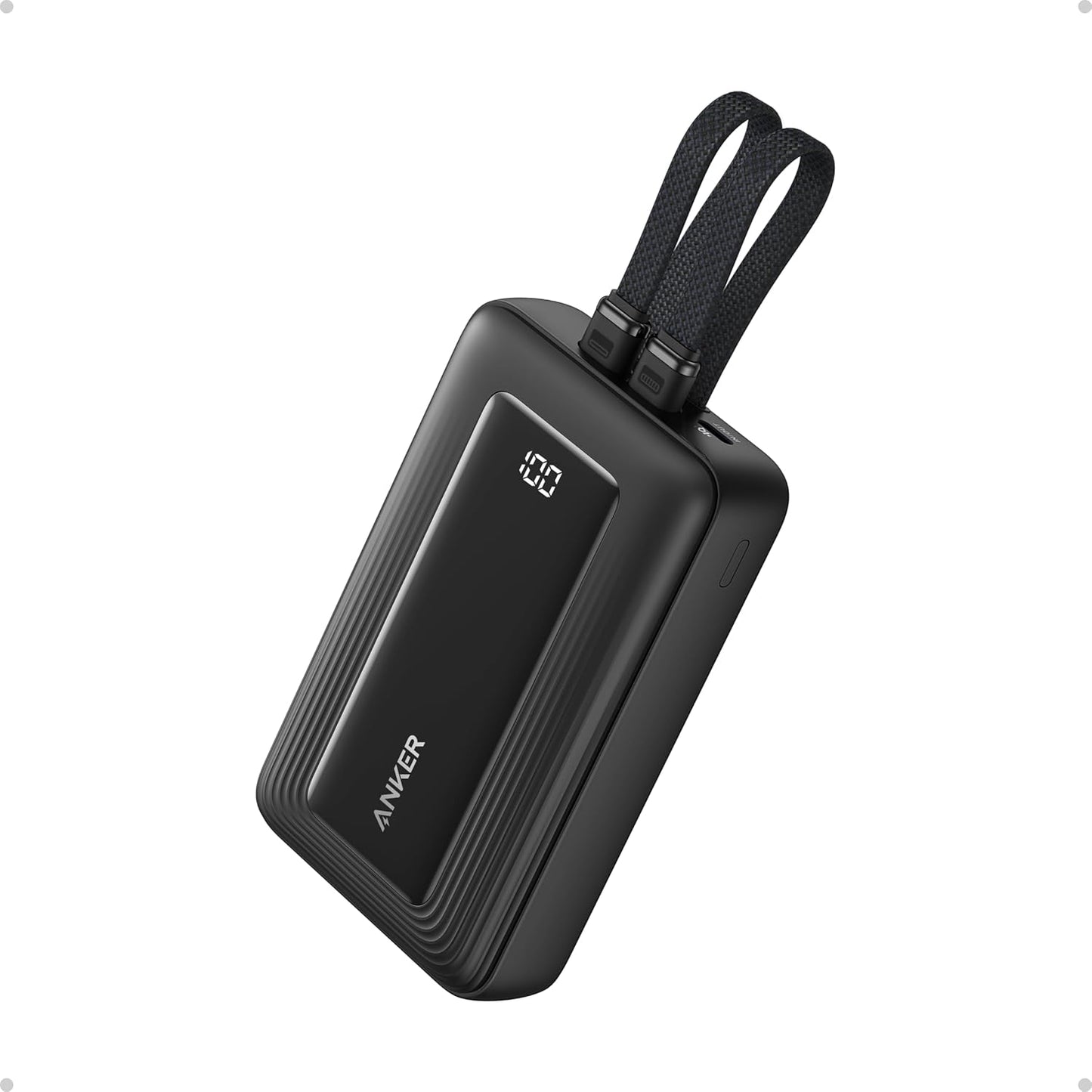 Anker Power Bank,20,000mAh 30W Portable Charger,USB-C and Lightning Cables