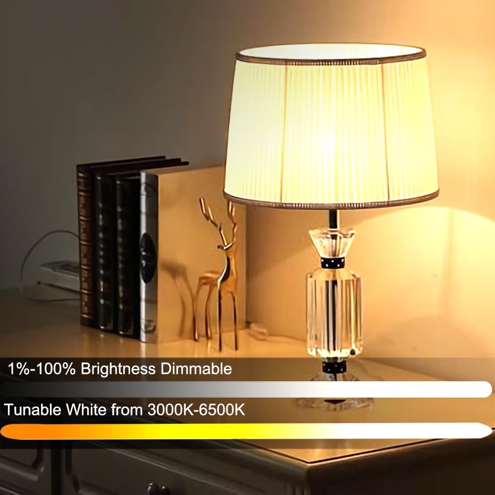 GRV E26 A60 9W Smart LED Light Bulb with a 2.4GHz Remote Control,Color Changing Led Bulbs,Stepless Dimmable 2700K-6500K,60W Incandescent Lamp Equivalent,800Lumens,Home Decor,1 Bulb & 1 Remote