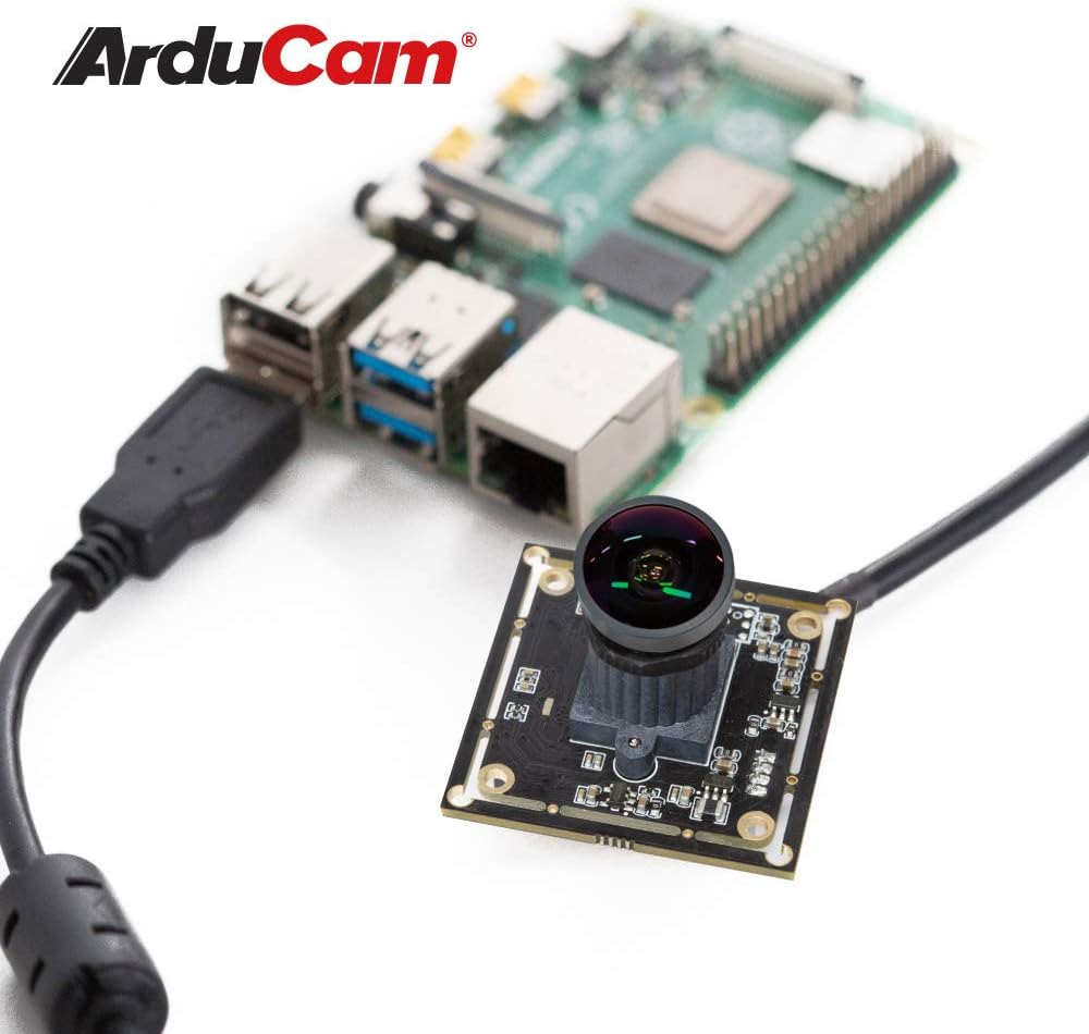 Arducam 1080P Low Light WDR Ultra Wide Angle USB Camera Module for Computer, 2MP CMOS IMX291 160 Degree Fisheye Mini UVC USB2.0 Webcam Board with Microphone, 3.3ft Cable for Windows Linux Mac OS