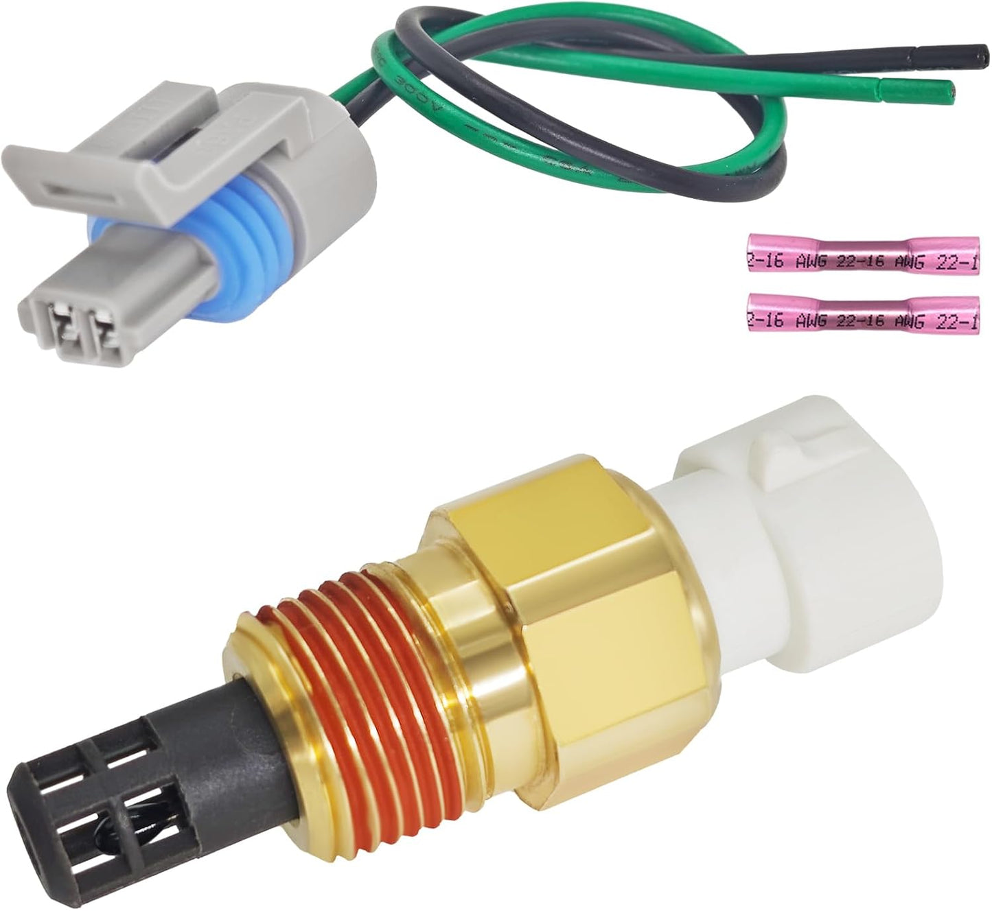 25036751 Intake Air Temperature Sensor Kit w/Pigtail Harness - Fits for GM, Buick, Cadillac, Chevrolet, GMC, Oldsmobile, Pontiac (1985-2009 Models) - Replaces 25036751, 25037225, 25037334
