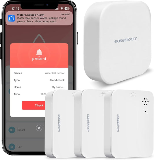 Water Leak Detector for Home 3 Packs | 90dB Siren & Instant App Alerts, Expandable to 128 Sensors, For Basement/Kitchen/Bathroom, Water Sensor Alarm Leak Detector