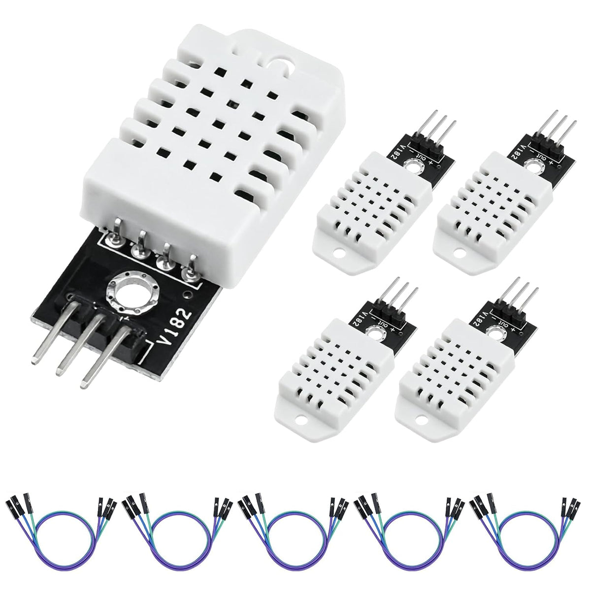 5Pcs DHT22 Digital Temperature Humidity Sensor Module with Cable