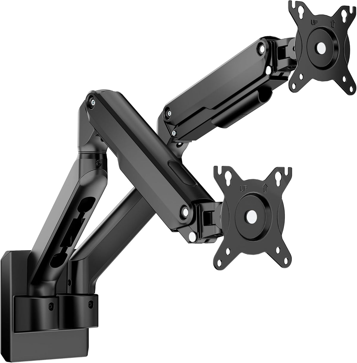 monTEK Dual Monitor Wall Mount, Wobble-Free Spring, 17–32" Full Motion