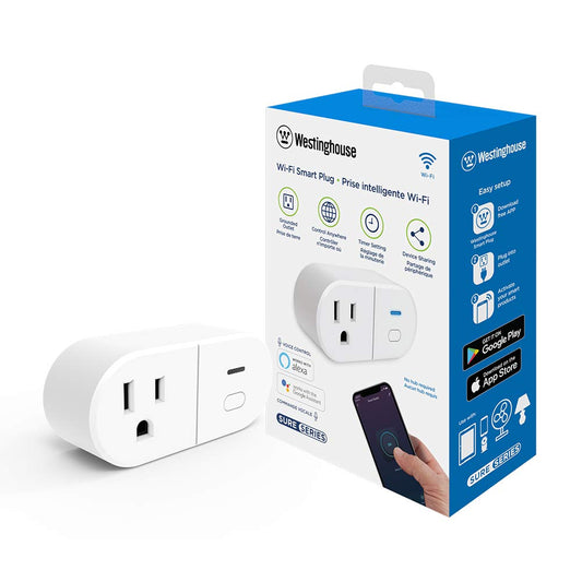 Westinghouse 94007 Sure Series Wi-Fi Single Plug Smart Outlets, White