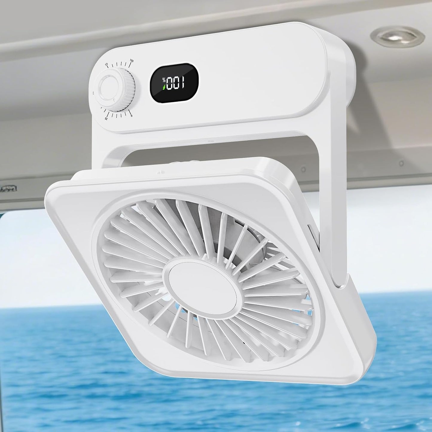 Shintrend Cruise Ship Approved Magnetic Fan, Rechargeable Portable Fan with 100 Speeds, Magnetic Mount for Cabin Ceiling & Wall, Quiet Air Circulator, Cruise Essentials 2026 – Black