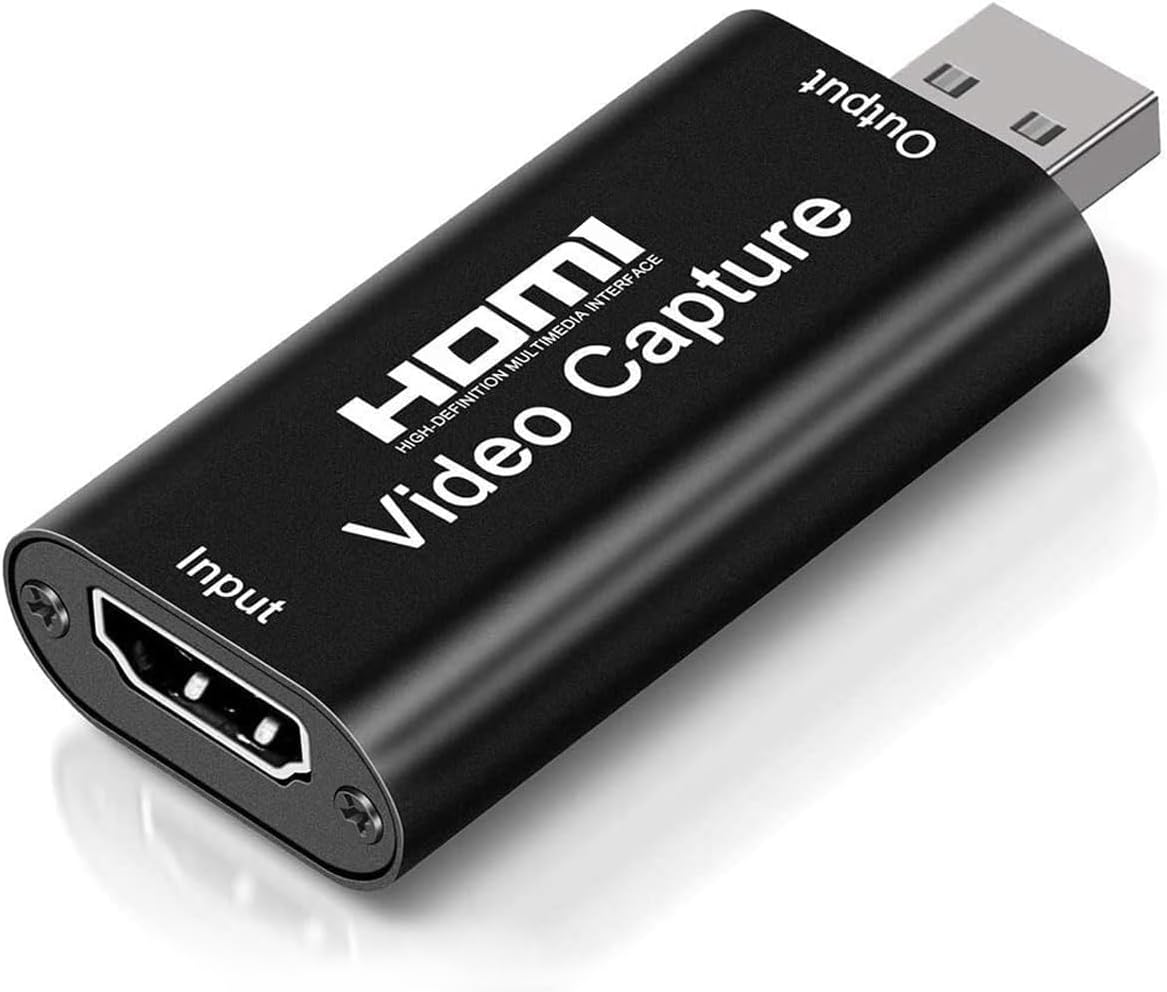 4K Video Capture Card, Cam Link Card Game Capture Card Audio Capture Adapter HDMI to USB 2.0 Record Capture Device for Streaming, Live Broadcasting, Video Conference, Teaching, Gaming(Black)