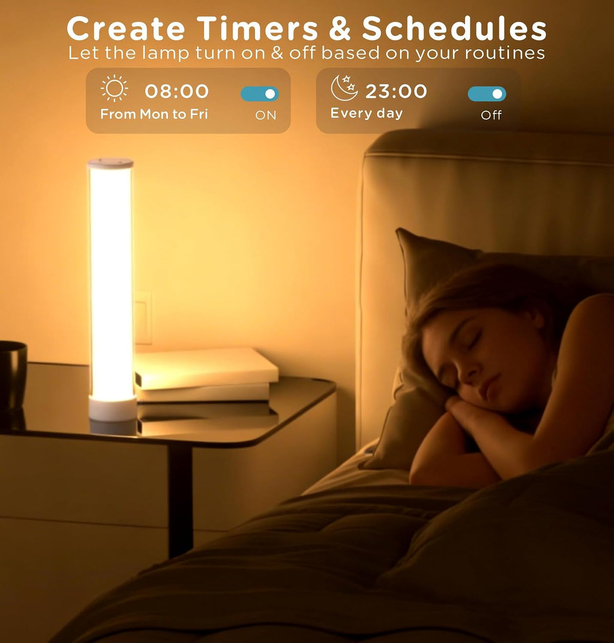 Cordless Table Lamp, RGB 16 Million Colors Rechargeable 1500LM Dimmable APP & Remote Control, Dynamic Sync, Timer & Scene Modes, Portable Ambient LED Light for Outdoor, Gaming Room, White