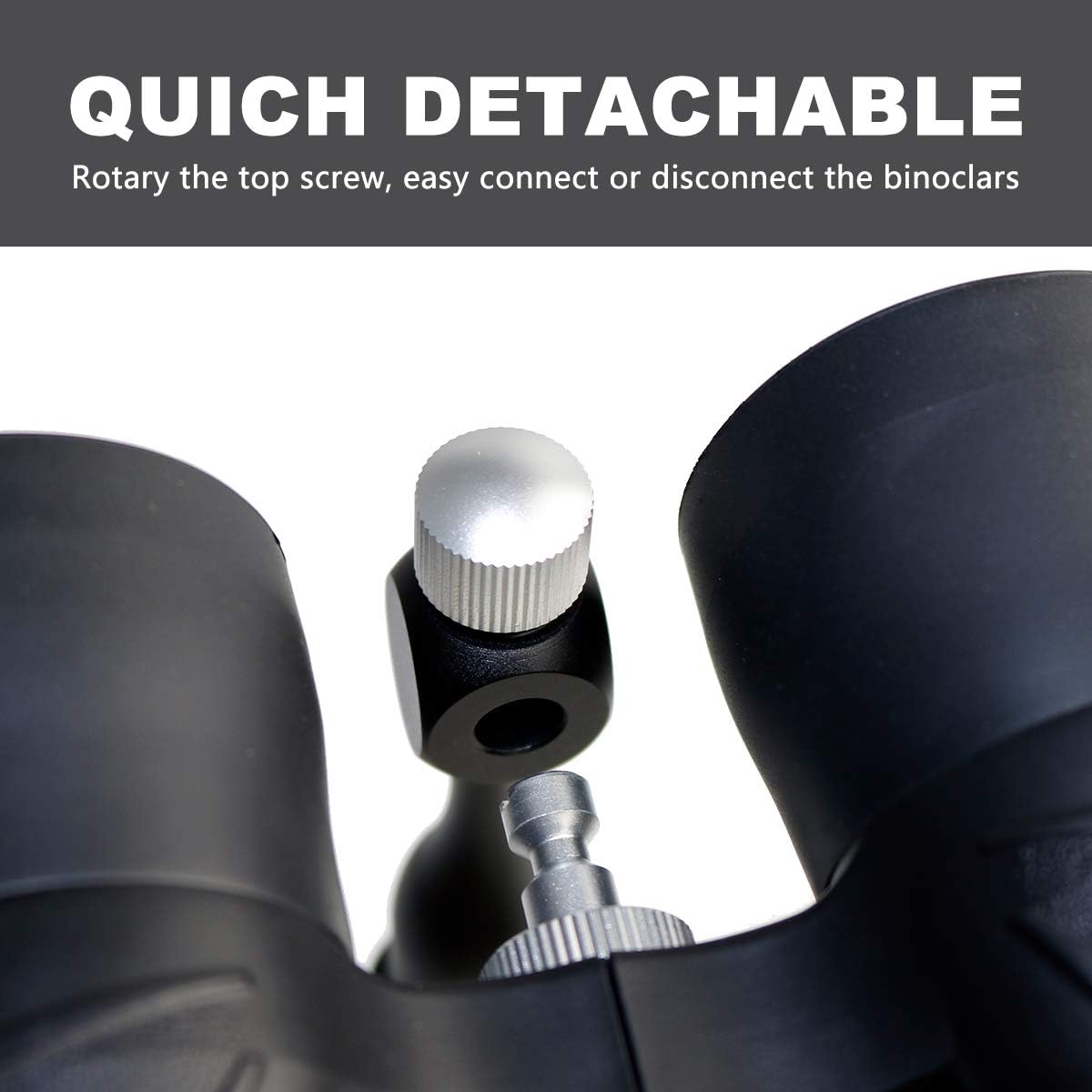 Binocular Tripod Adapter Quick Release 1/4-20Inch Threading Detachable Mount for 8x32 8x36 8x40 8x42 10x50 12x60 15x60 15x70 20x80 25x70 Binoculars etc Model