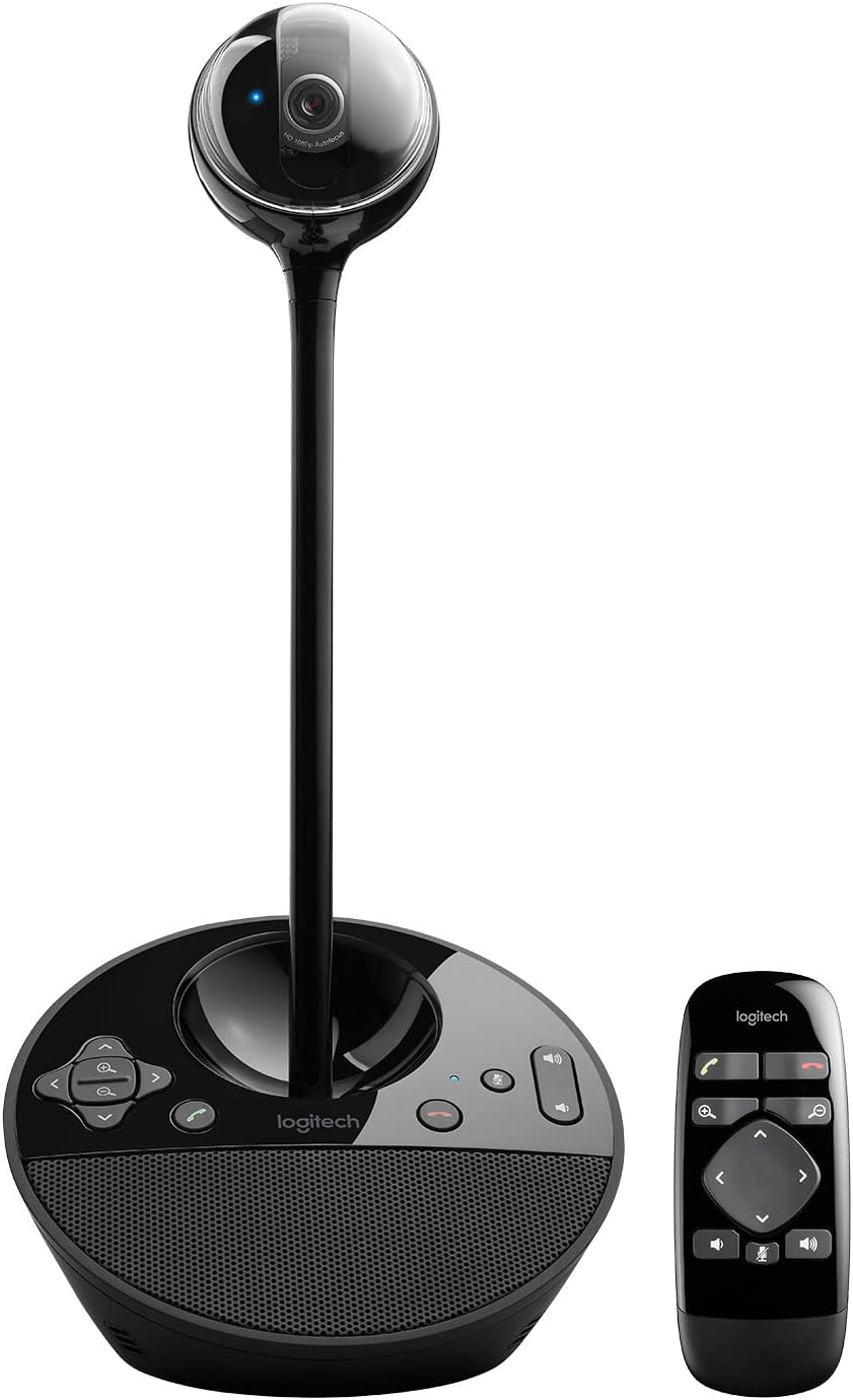 Logitech BCC950 Desktop Video Conferencing Webcam & Speakerphone - Black | Desktop webcam & speakerphone system for small rooms, 1-4 people, 1080p HD webcam, noise-reducing speakerphone, PC & Mac